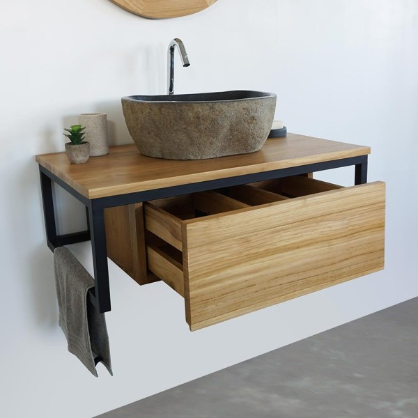 Vasque de salle bain à poser en pierre - River Stone