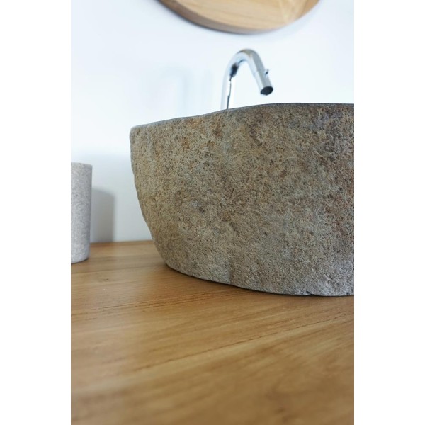 Vasque de salle bain à poser en pierre - River Stone