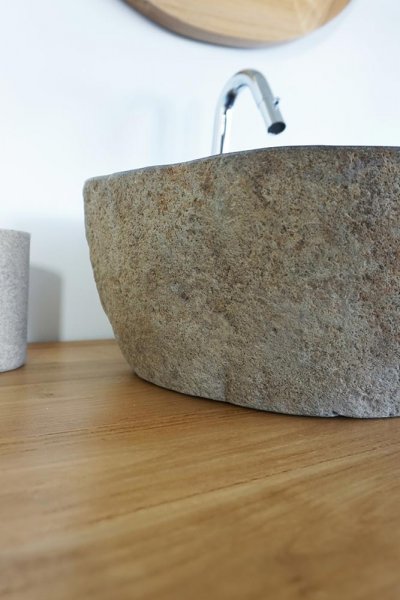 Vasque de salle bain à poser en pierre - River Stone