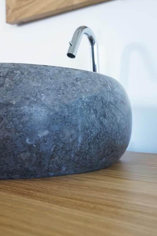 Vasque de salle bain à poser en pierre - Lotus