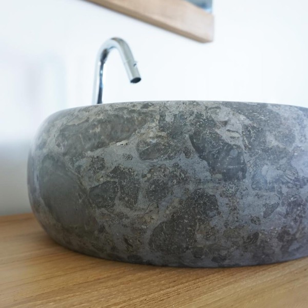 Vasque de salle bain à poser en pierre - Lotus