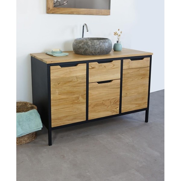 Vasque de salle bain à poser en pierre - Lotus