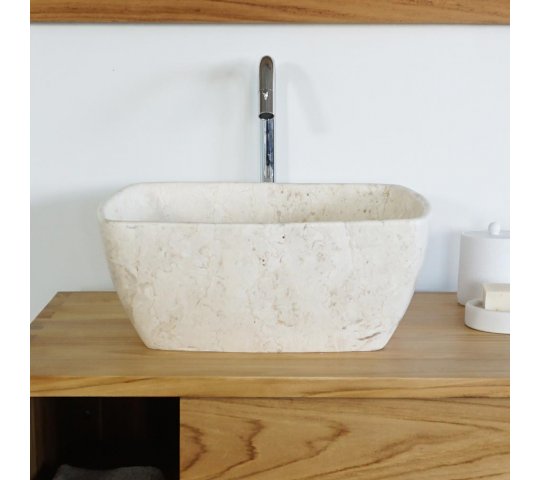 Vasque de salle bain à poser en pierre - Sakura