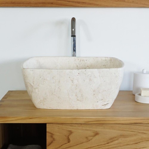 Vasque de salle bain à poser en pierre - Sakura
