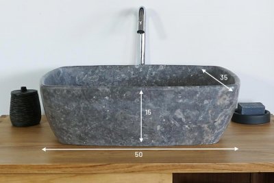 Vasque de salle de bain rectangulaire - Sakura