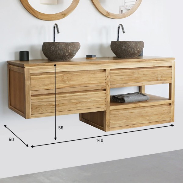 Meuble de salle de bain 140 cm - Wave