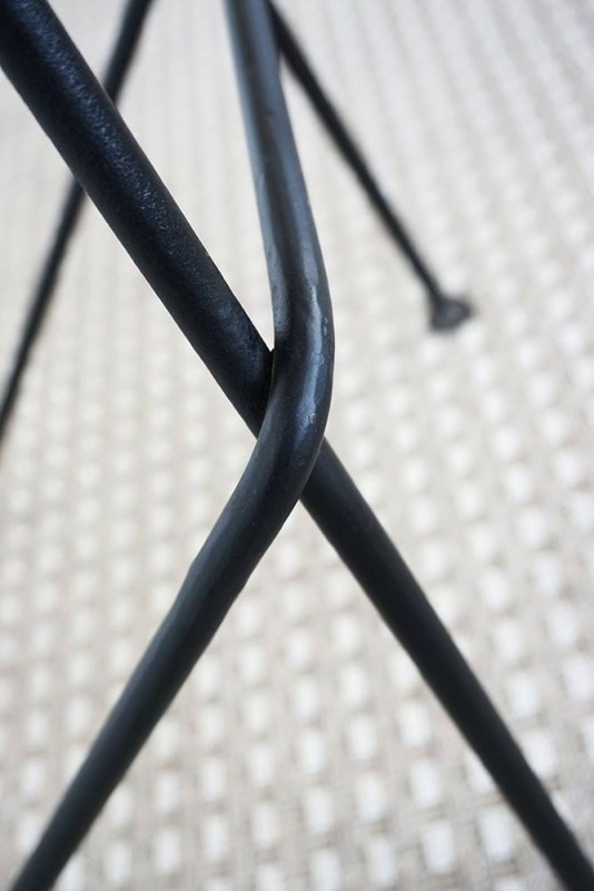 Tabouret haut en acier et bois