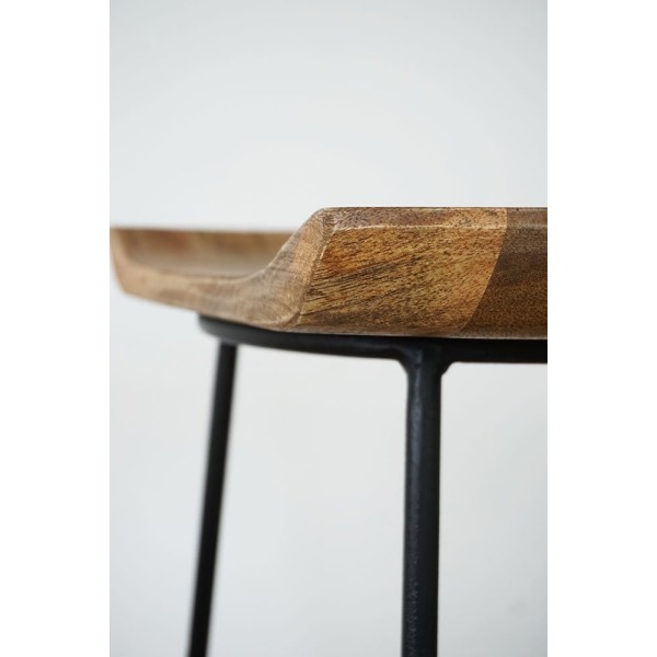 Tabouret haut en acier et bois