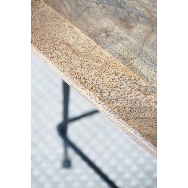 Tabouret haut en acier et bois