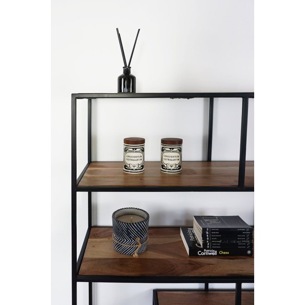 Etagère bibliothèque industrielle bois et métal