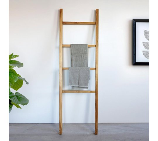 Échelle porte serviette en bois de teck 180 cm