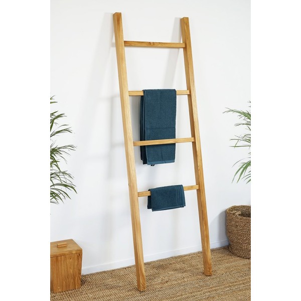 Échelle porte serviette en bois de teck 180 cm