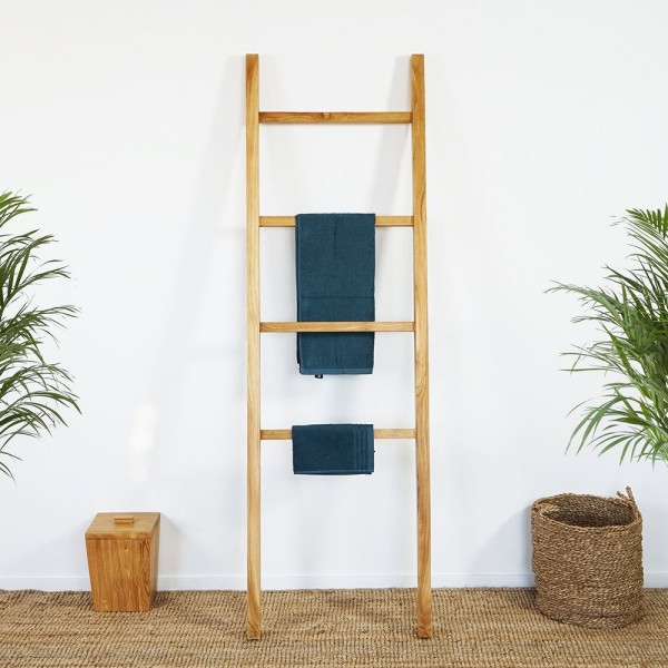 Échelle porte serviette en bois de teck 180 cm
