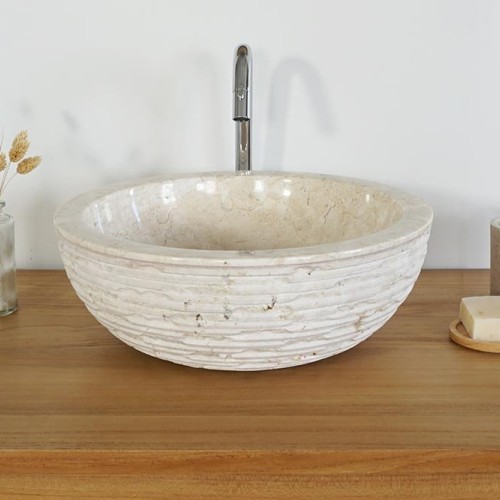 Vasque de salle bain à poser en pierre - Baskom