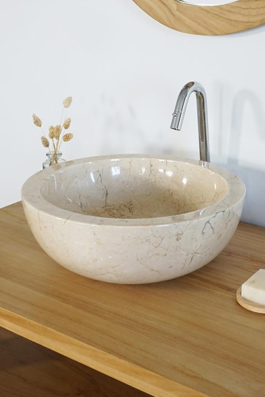 Vasque de salle bain à poser en pierre - Mangkok