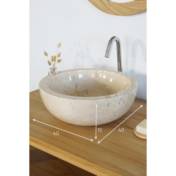 Vasque de salle bain à poser en pierre - Mangkok