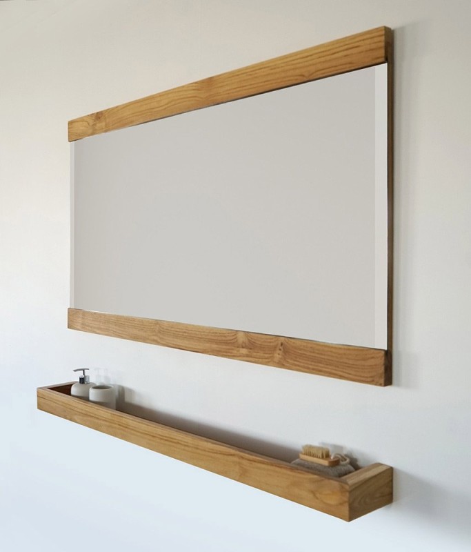 Miroir rectangulaire 140 cm double cadre en bois