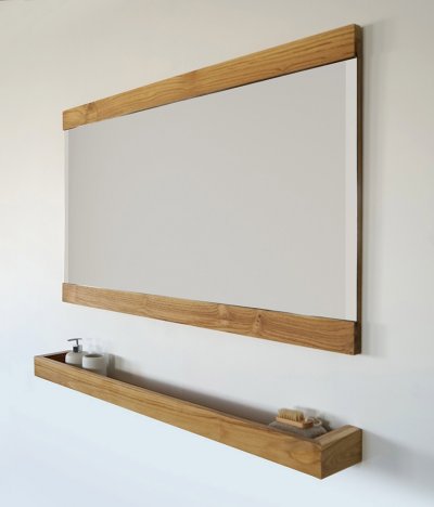 Miroir rectangulaire 120 cm double cadre en bois