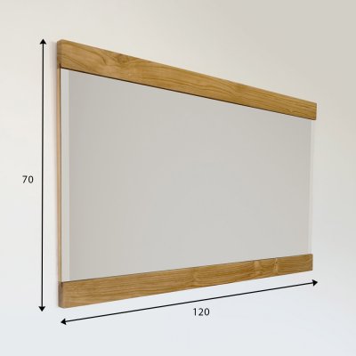 Miroir rectangulaire 120 cm double cadre en bois