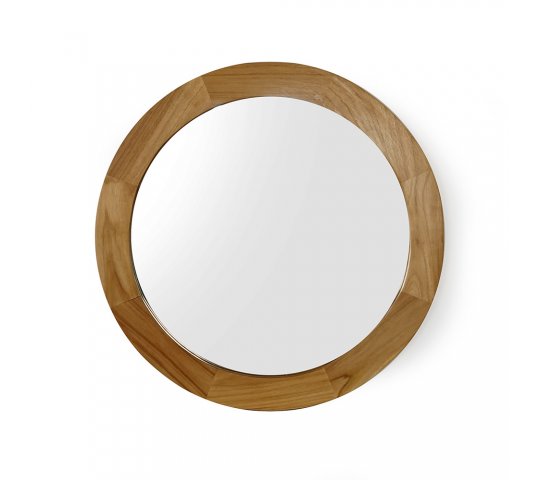 Miroir rond 60 cm avec cadre en bois