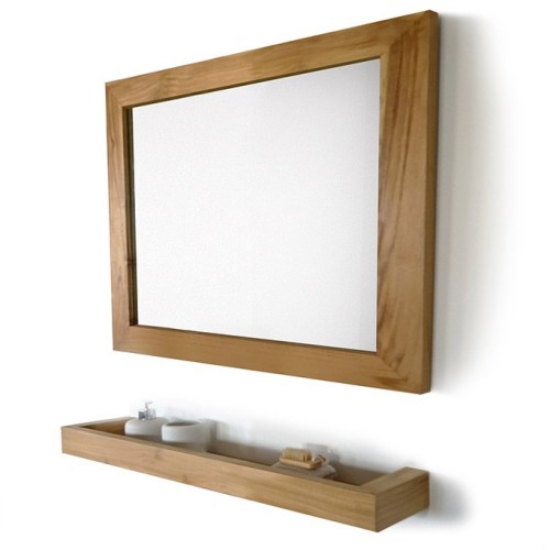Miroir Rectangulaire 80 cm cadre en teck massif