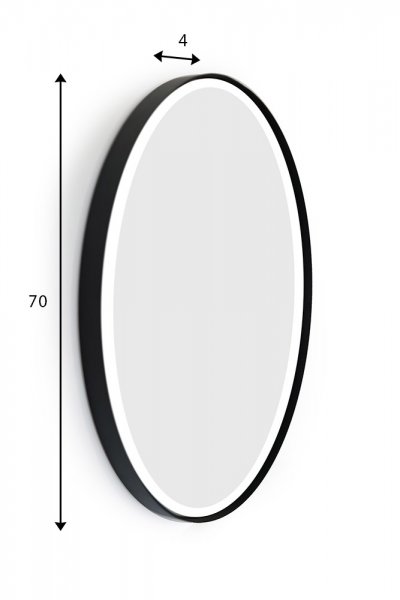 Miroir rond 70 cm avec cadre en fer