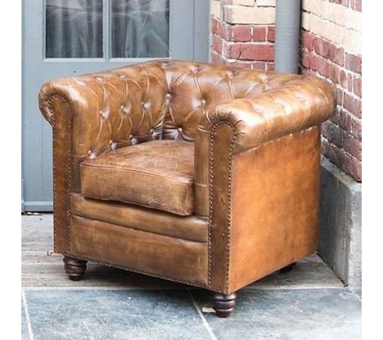 Fauteuil Chesterfield cuir 1 place