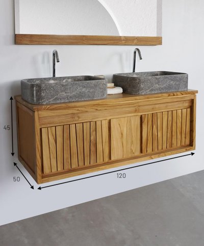 Meuble de salle de bain en teck 120 cm - Neo