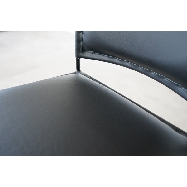 Chaise de bar en cuir métal Noir - Urban