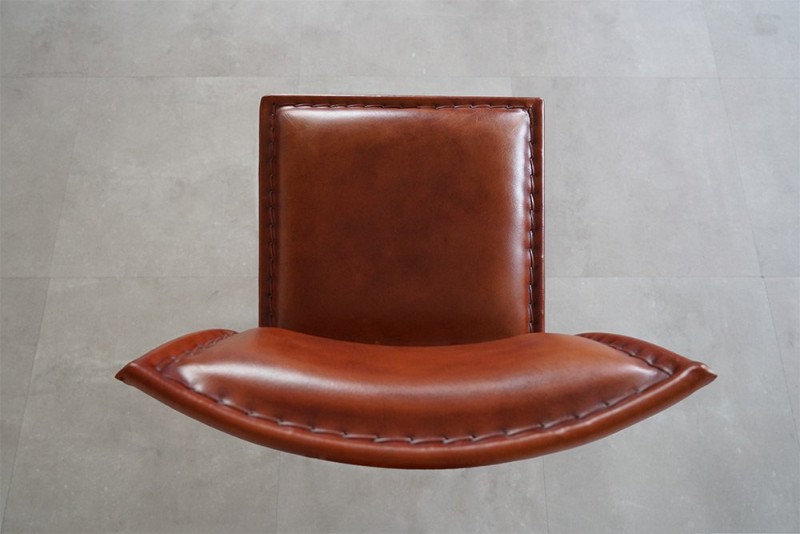 Chaise de bar en cuir et métal brune - Urban