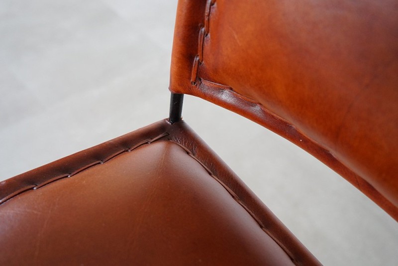 Chaise de bar en cuir et métal brune - Urban