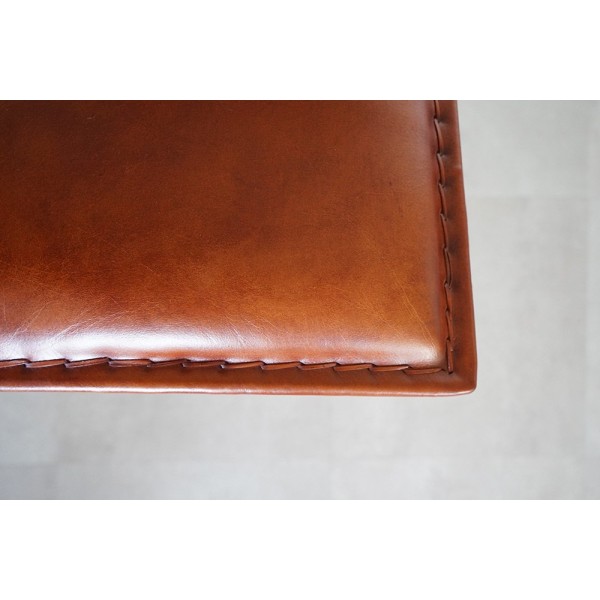 Chaise de bar en cuir métal Brune - Urban