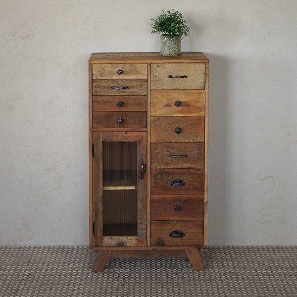 Meuble de rangement en bois massif recyclé
