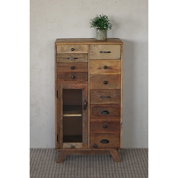 Meuble de rangement en bois massif recyclé