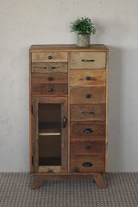 Meuble de rangement en bois massif recyclé
