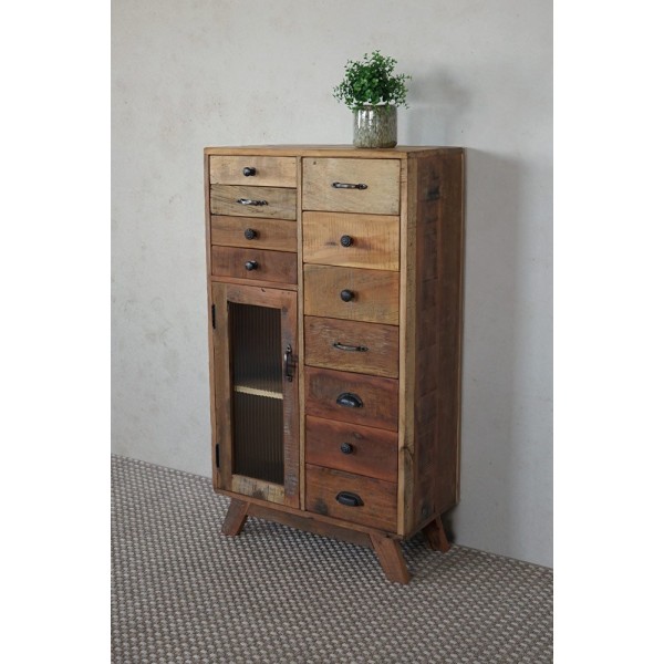Meuble de rangement en bois massif recyclé