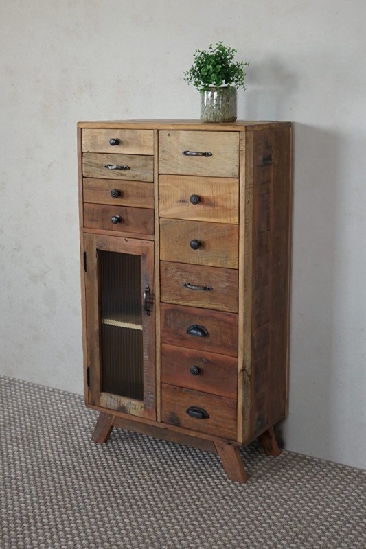 Meuble de rangement en bois massif recyclé