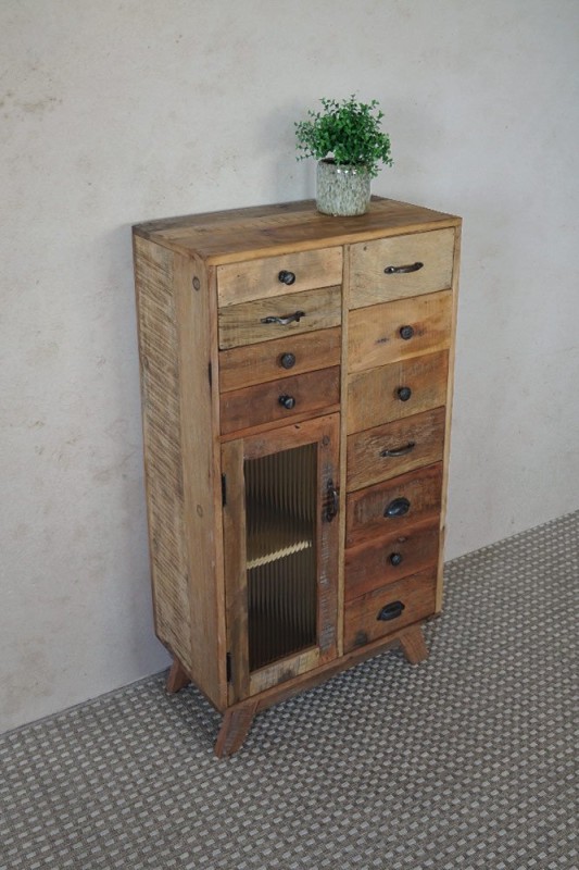 Meuble de rangement en bois massif recyclé