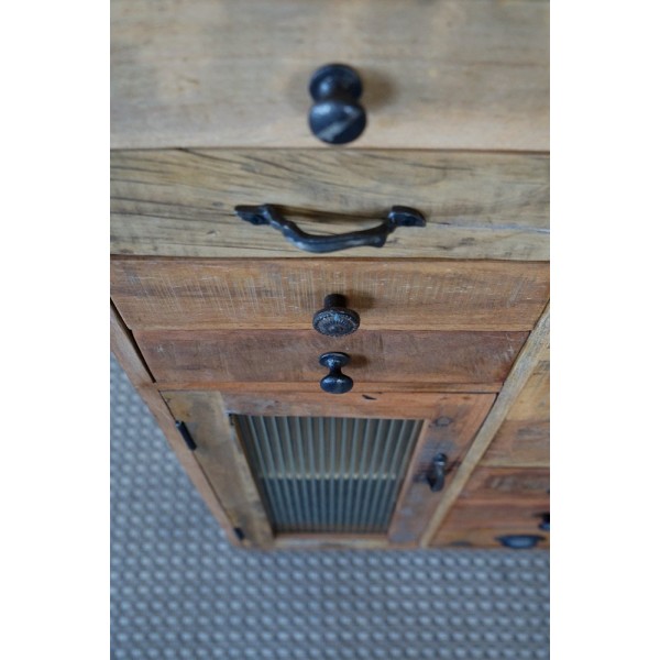 Meuble de rangement en bois massif recyclé