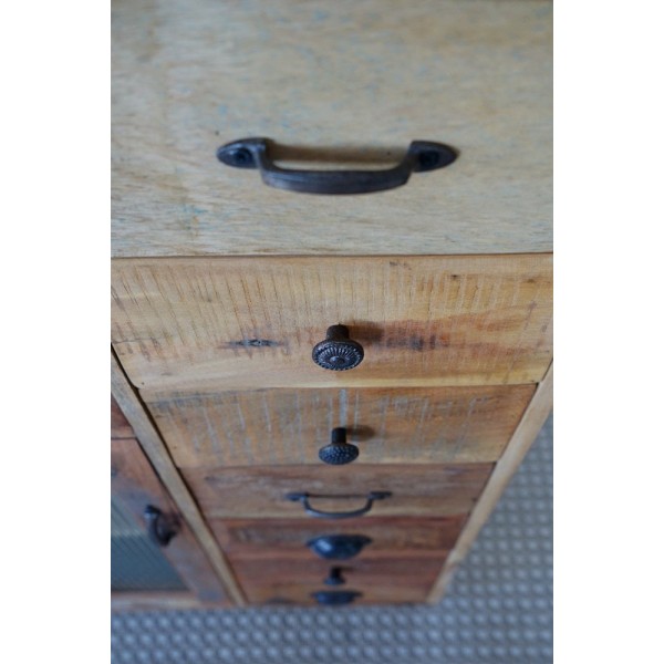 Meuble de rangement en bois massif recyclé