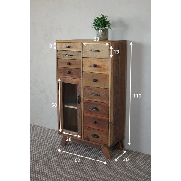 Meuble de rangement en bois massif recyclé