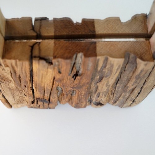 Miroir en bois brut rectangulaire 25 x 90 cm