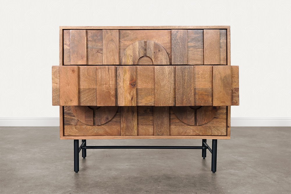 200 Cm Maison Du Monde Buffet Manguier Massif Trocadero 1 Porte 3 
