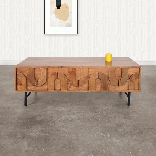 Table basse en manguier massif - Flow