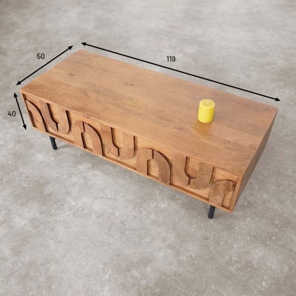 Table basse en manguier massif - Flow