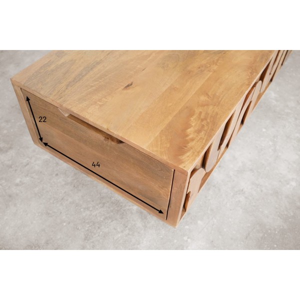 Table basse en manguier massif - Flow