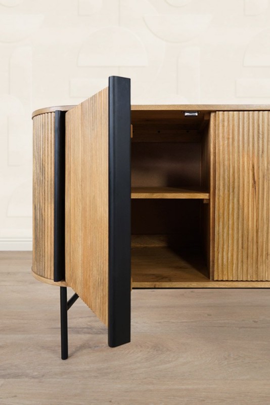 Buffet en bois massif 165 cm - Thanais