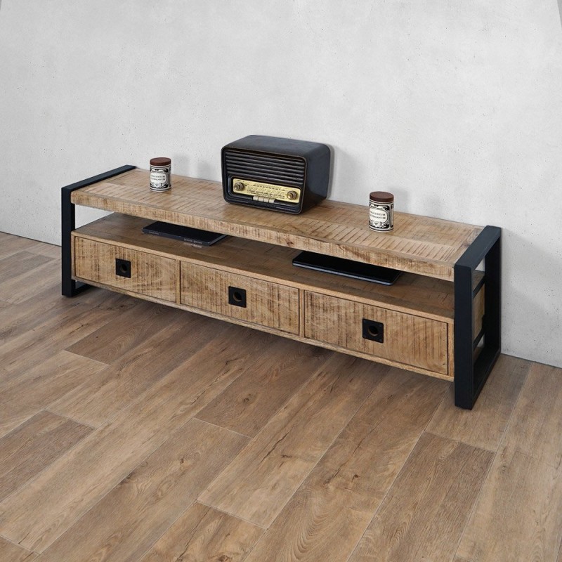 Meuble TV bois et métal 160 cm - Babs