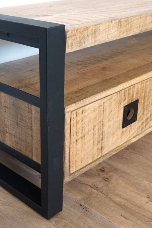 Meuble TV bois et métal 160 cm - Babs