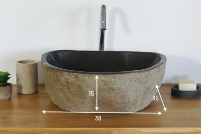 Vasque de salle bain à poser en pierre - River Stone